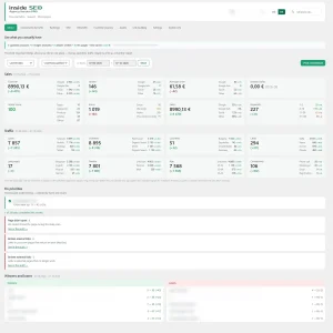 Inside SEO for agencies: the Mirror screen of a client picked in the top bar