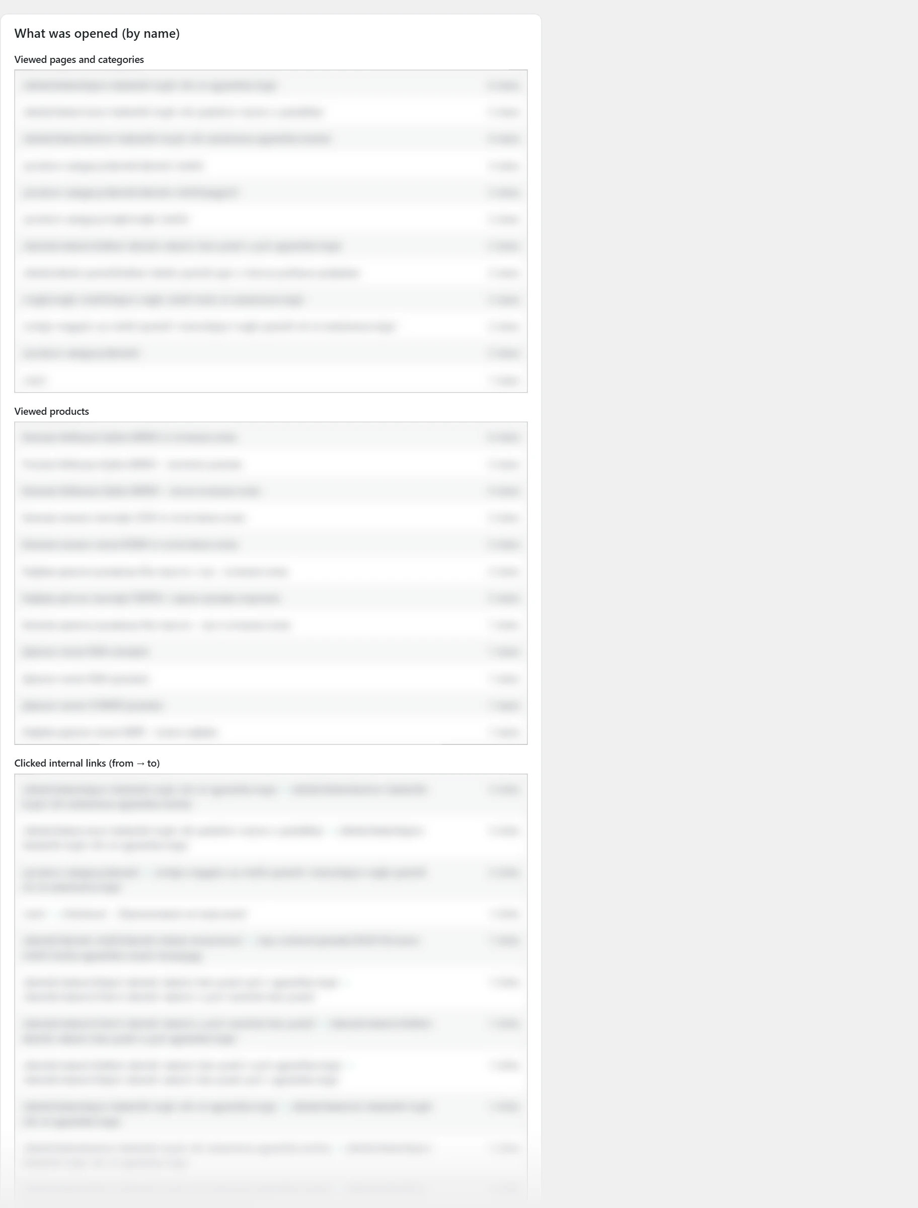 "Customer journey" screen in Inside SEO: what was opened