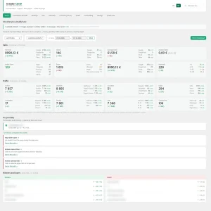 Inside SEO Mirror screen: sales, traffic, fix priorities, winners and losers